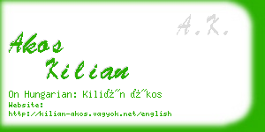 akos kilian business card